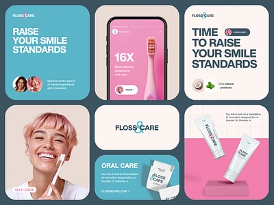 Floss&Care Dental Wellness Branding brand identity brand sign branding business halo halo lab identity logo logo design logotype packaging