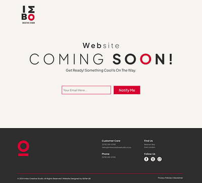 Imbo Creative Studio Website Coming Soon branding coming soon graphic design uiux website