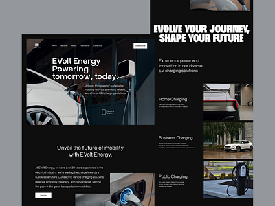 e-charging website car charging design landing minimal ui website