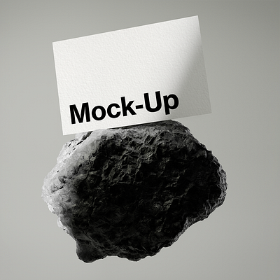 Asteroid Business Card Mockup 3d blender download free mockup rendering