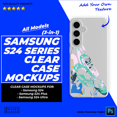 S24 Series Clear Case Front Mockups sublimate case