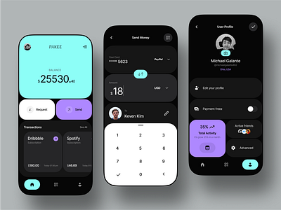 Pakee Fintech - Mobile App android banking branding crypto design dribbblers finance app ios ios design managment mobile app design ui uiux user experience user interface vector