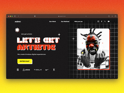 Creative Agency Landing Page Website artistic branding creative design graphic design herosection homepage landingpage ui ux webdesign