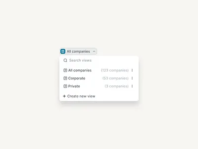 View switcher dropdown animation app design crm dropdown ui uidesign userinterface ux uxdesign