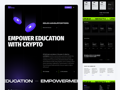 Transforming Crowdfunding for Education with Web3 brutalism crowdfunding crypto dark design edtech education uidesign web3 webdesign