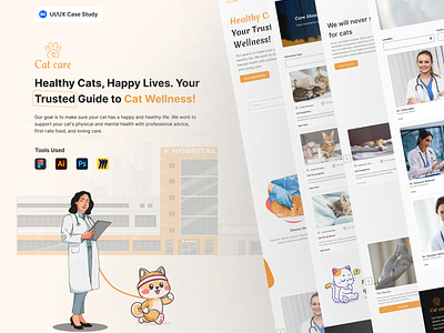 Cat Care Case Study design e commerce freelancedesigner landingpage lazinauix ui uidesign ux websitedesign websitedesigner websitedesigninspiration