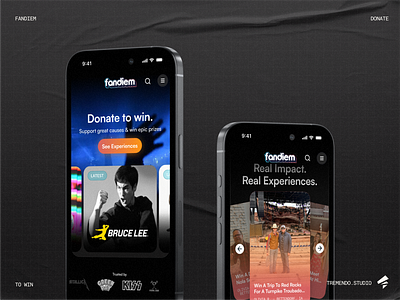Fandiem x Tremendo Studio / Fan Powering Change branding ui ux