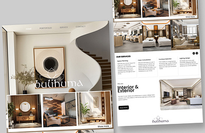 Bulihuma Interior Design Web booking online bulihuma design design web furniture graphic graphic design interior design ui ui ux ux web design website