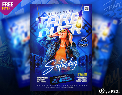 Weekend Night Club DJ Party Flyer PSD design event flyer flyer flyer psd free free flyer free psd party poster psd psd flyer weekend party