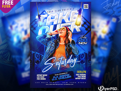 Weekend Night Club DJ Party Flyer PSD design event flyer flyer flyer psd free free flyer free psd party poster psd psd flyer weekend party