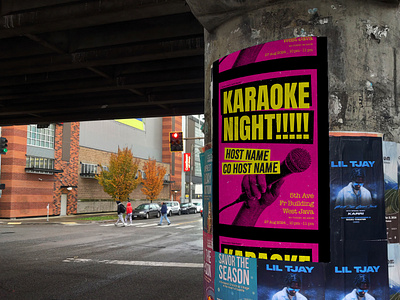 Karaoke Night Event, Poster Design bar design karaoke karaoke event karaoke night karaoke poster poster pub