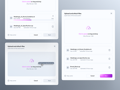 Uploader component button component components desktop desktop design gradient gray light mood minimal minimal design purple responsive uploader uploading