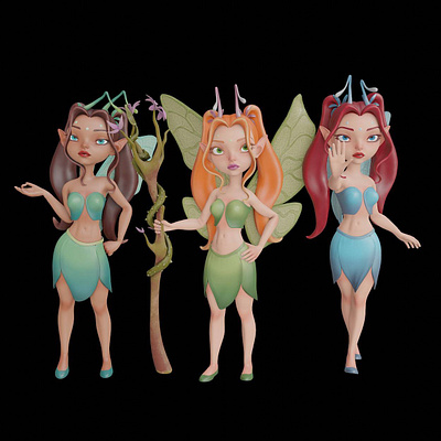 3D models: Fairies 3d animation design illustration motion graphics