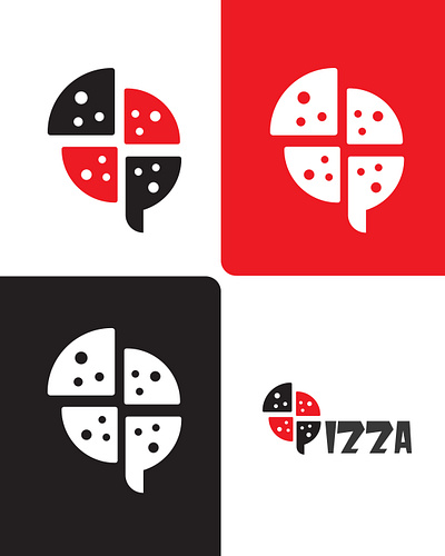 Letter P Pizza Logo branding colorful design food graphic design health healthy icon inspire logo logo design logos minimal pizza restaurant vector