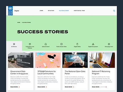 UNDP Digital Serbia - Succes Stories digital index page stories ui uiux undp ux web design