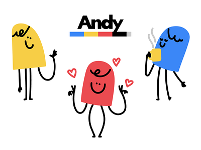 Andy - Free pack andy character character design coffee companion free free assets free pack fun hand drawn illustration illustration pack illustrator line line art minimal playful quirky vector wave