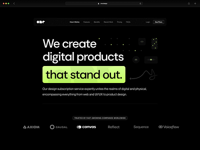 one.design ◆ Landing Page design design agency homepage landing page ui web design website