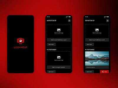 Photo Sharing App black figma mobile app design photo sharing app red xd