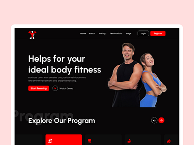 Fitness Landing Page fitness fitness center landing page fitness club fitness hero section fitness landing page fitness web design gym gymnastics landing page personal training sport ui ui design ux website workout yoga