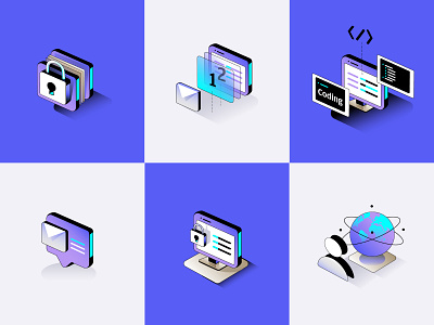 Cybersecurity Isometric Icons Freebie 3d isometric branding coding colors cybersecurity icons design email marketing email security free freebie globe icon isometric art isometric icons lock icon review icon svg icons ui vector icons web icons web illustration