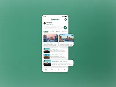 Passporter App android figma green ios iphone mobile app passport ui design xd