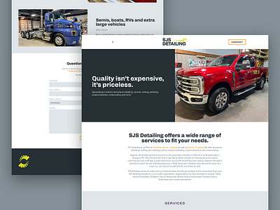 SJS Detailing Website auto detailing automotive brand identity branding design graphic design home page logo the curio co ui web design website website design wordpress