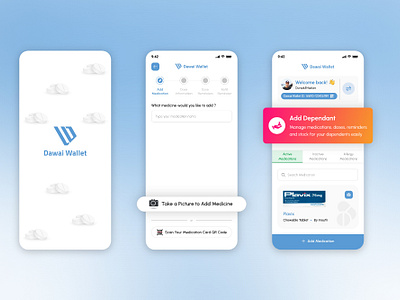Medicine Wallet adobe xd blue figma medicine mobile app wallet