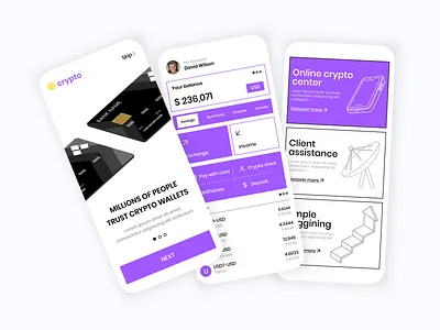 Crypto Wallet App app app design branding crypto crypto app crypto ui crypto wallet app design graphic design iphone app iphone app design mobile app mobile interface ui ui design ui kit ux wallet wallet app wallet ui