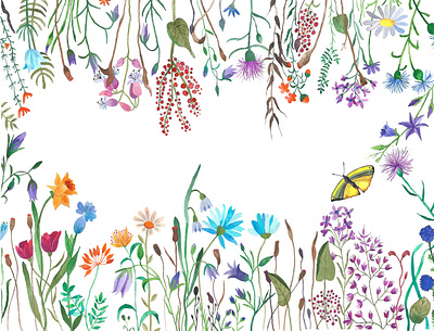 Watercolor Flowers Illustration flowers graphic design illustration