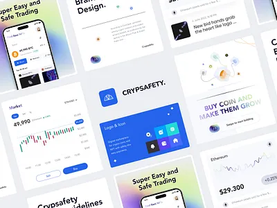 crypsafety Branding activity bank branding btc chart color crypto dashboard graphic design icon investment list logo nft payment ui