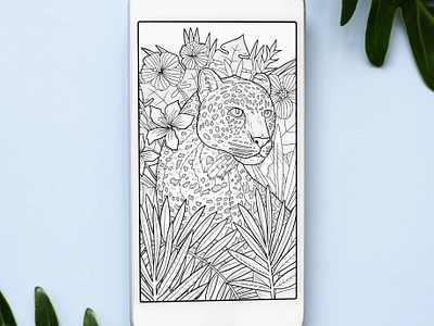 Coloring page jaguar illustration for Coloristo app app art coloring coloringapp design drawing hand drawn illustration sketch vector