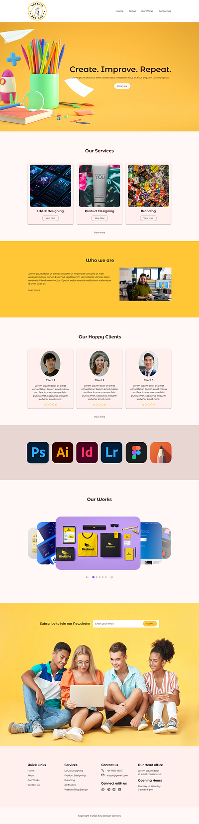 Arty Design Services figma figma design ui ux website design