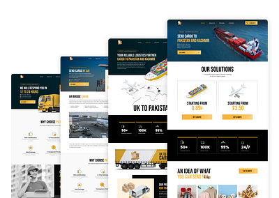 PK Cargo - Logistics Company Website branding logistics company shipping website transport website ui uiux web design web developer website development