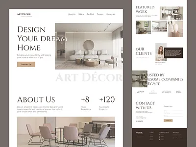 Interior Design Landing Page Website design homepage design interior interior design interior landing landing page ui web design website