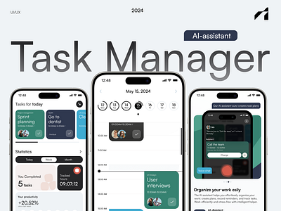 Task Manager with AI Assistant iOS app app concept design figma mobile app mobile design mvp task manager ui uiux ux