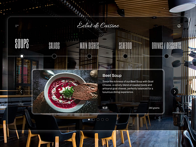 Éclat de Cuisine's Menu animation branding cafe design food menu motion restaurant slider ui