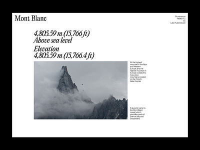 Mont Blanc | Editorial layout, pt. 17 design editorial figma graphic design grid landing landing page layout minimal minimalism minimalist poster swiss typographic typography ui ui design user interface web web design
