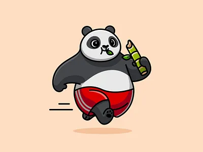 Running Panda animal mascot bamboo bear character chinese cute mascot dynamic fat panda funny panda illustration mascot mascot logo panda character panda illustration panda mascot running club running panda speed sport walking panda