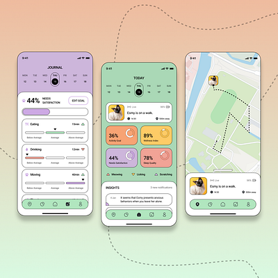 A Cat Companion App appdesign design figma minimal mobileapp productdesign ui uiuxdesign ux
