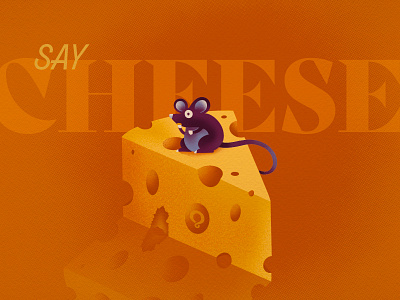 National Cheese Day block bold cheese cheesy custom day drawing eat holes illustration mouse munch national orange procreate slice steal swiss tail yellow