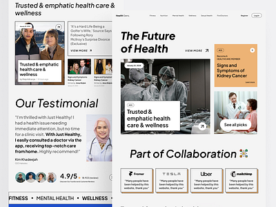 Health Gens - Health Website branding design future health hearth illustrator mockups testimonial ui vector