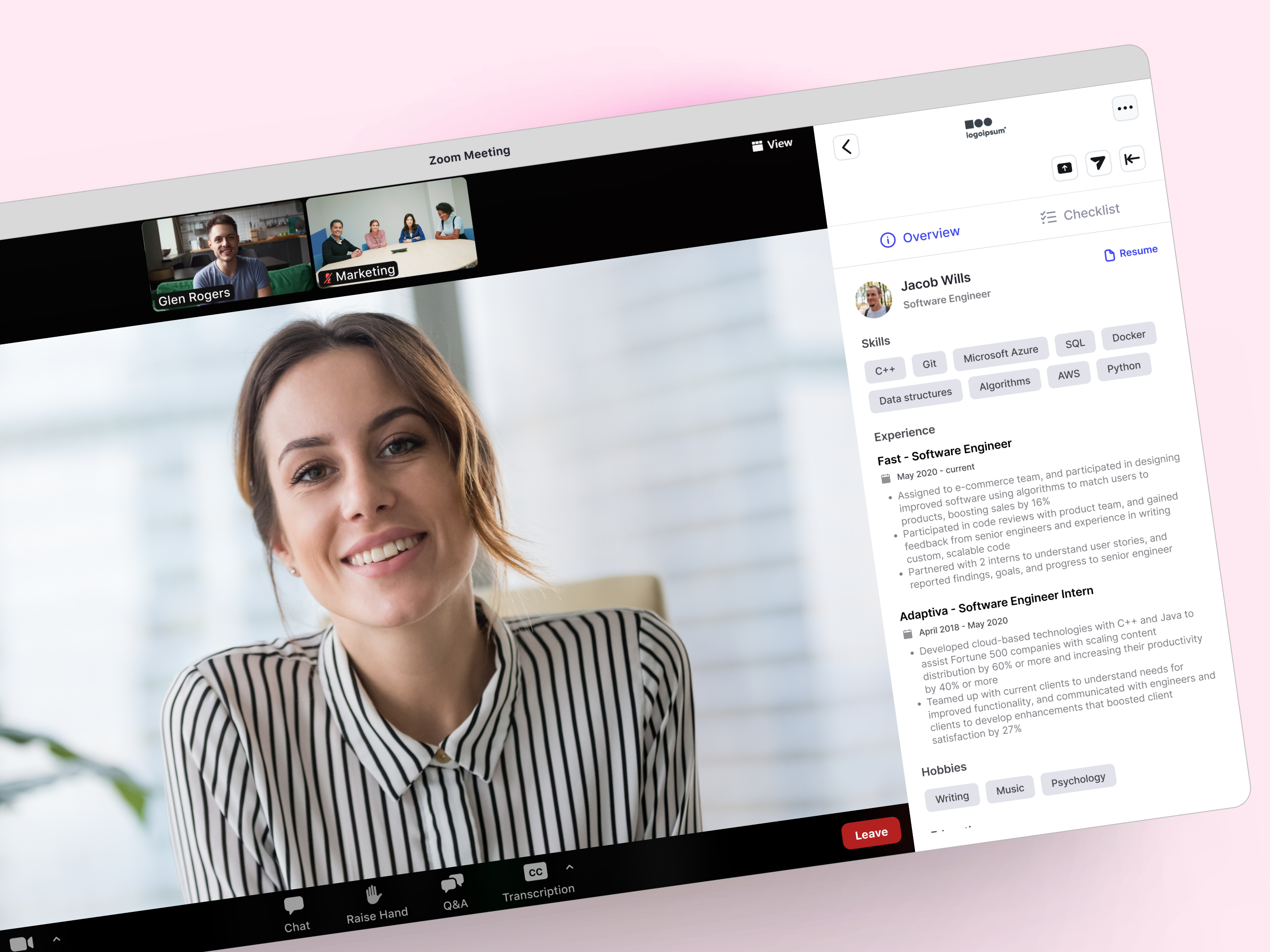 Interview Flow: Your Ultimate Interview Assistant appdesign hiring app hrsoftware hrtech interviewassistant interviewflow productivityapp startupdesign uiux uxdesign webapp zoomintegration