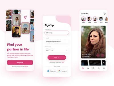 Love Cube - Dating App app app design daingapp design ui ux