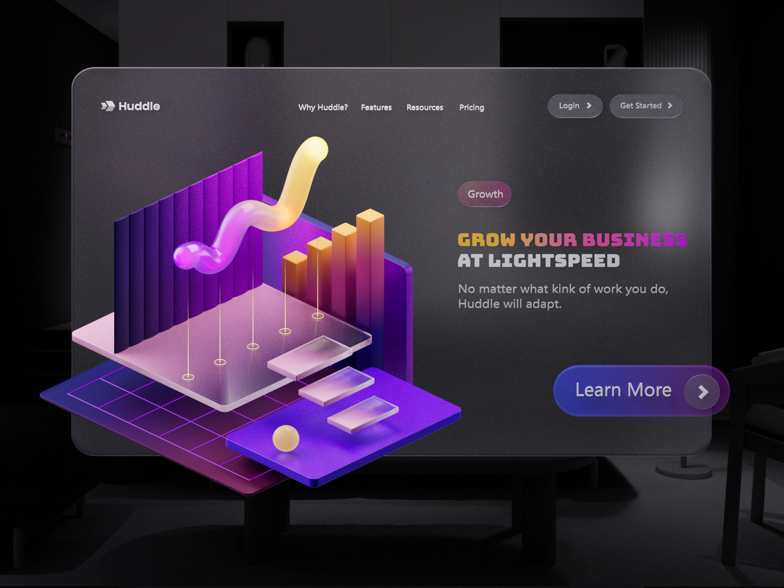 Example of 3D Illustration Landingpage