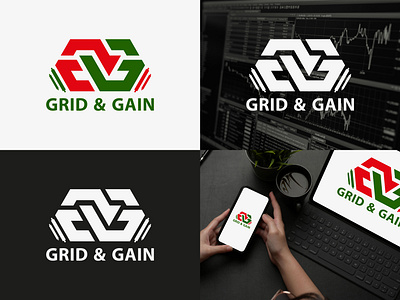 Trading Business logo design for Grid & Gain 2dlogo branding brandingdesign crypto gg gglogo glogo graphic design logo tradingbusiness tradinglogo typography