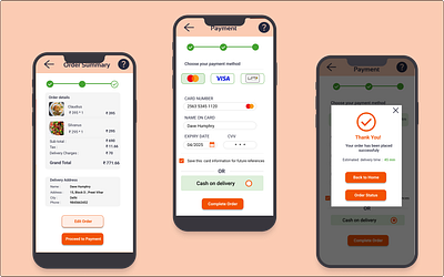 Credit Card checkout process credit card checkout dailyui design inspiration order summary restaurant checkout ui user interace