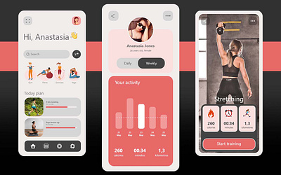 Fitness & Workout App app design fitness mobile app ui ux workout