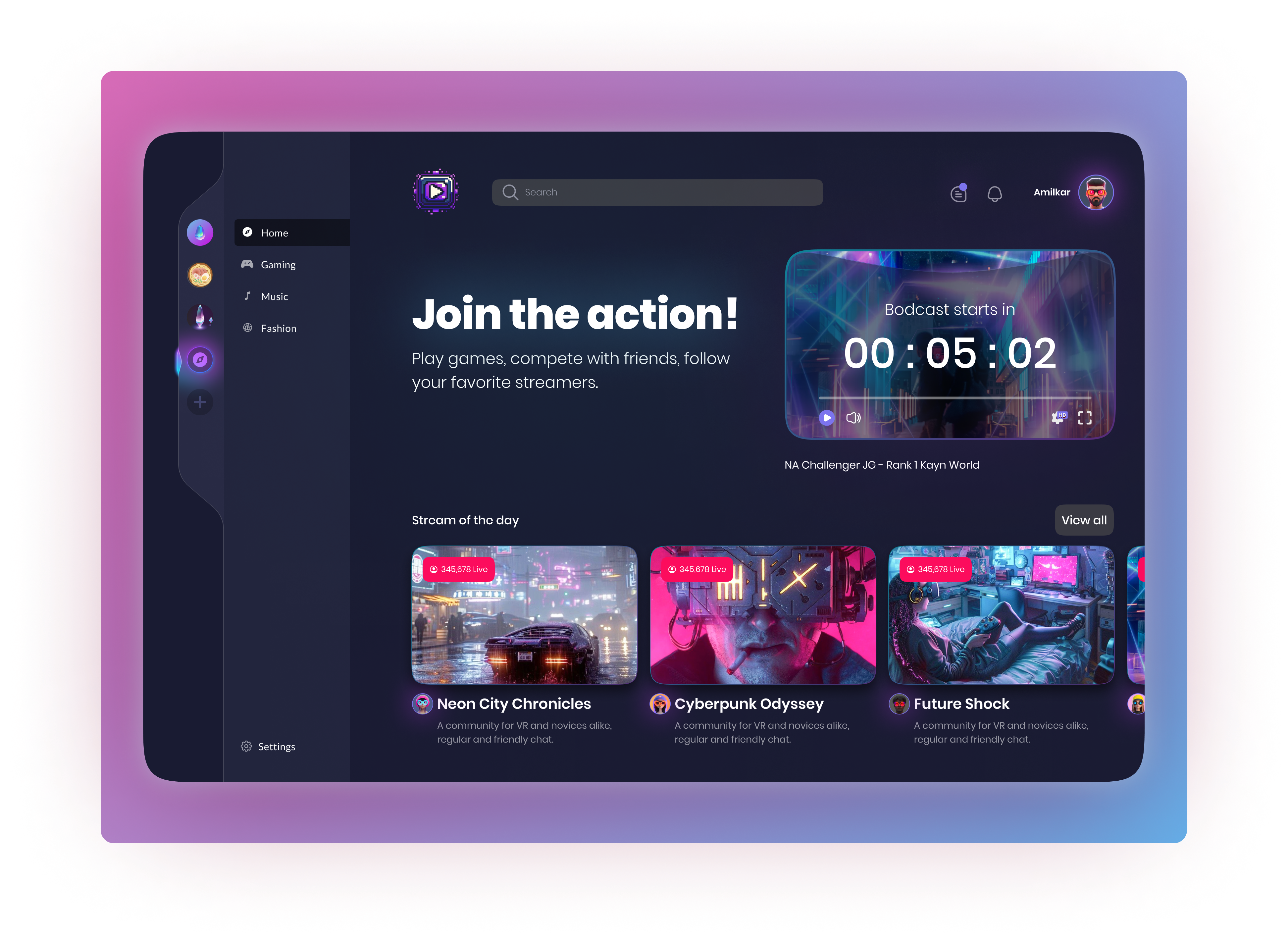 Example of CyberWave - Live-Streaming