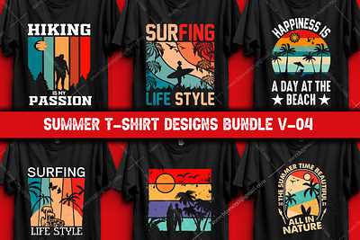 Summer T-shirt Design Bundle V-04- Beach Summer T-shirt design beach t shirt summer t shirt design