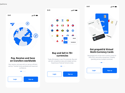Fintech App Onboarding Screens fintech fintech app money onboarding send money transfer world transfer